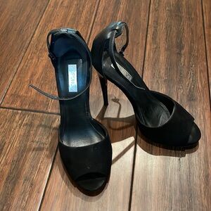 TOPSHOP Black Peep-toe Heels